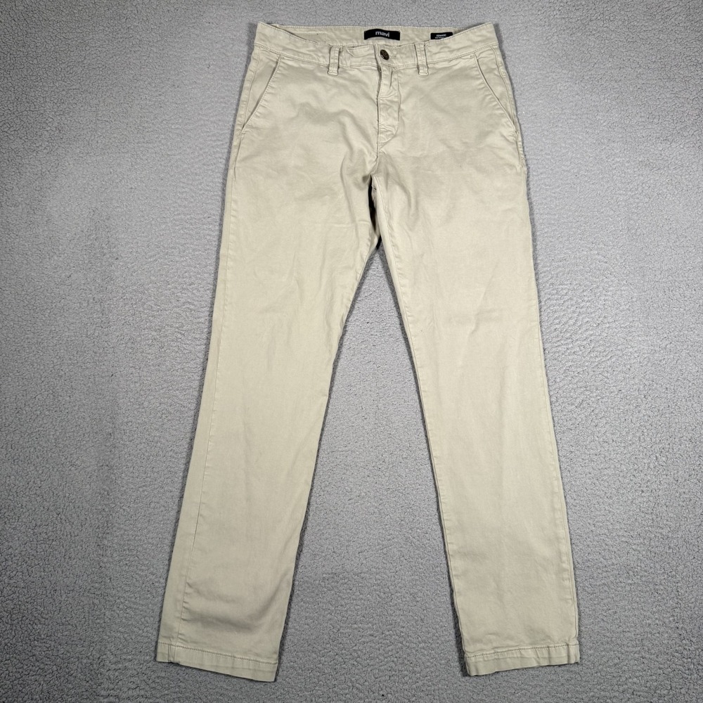 Mavi Pants Mens 33x32 Brown Edward Slim Straight Leg Chino Pockets Preppy Logo